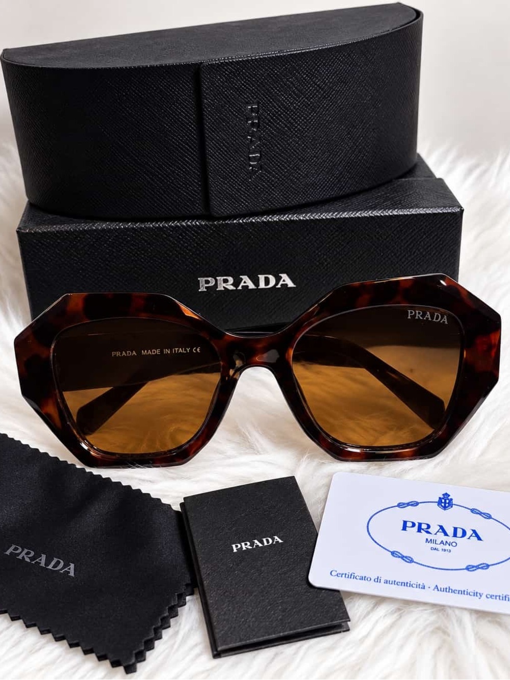 Prada Women’s Tortoiseshell Sunglasses with Brown Gradient Lenses